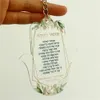 10st Clear Custom Printed Personlig gåva till bröllopsgäst arabiska hebreiska bokstäver hamsa form akryl nyckelringar och ring 240118