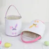 DHL Festive Easter Basket Bunny Printing Handbag Bucket New Bow Tote Bucket With Handle High Quality Made 0207