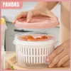 Refrigerator Storage Box Kitchen Food Vegetable Fruit Drain Basket Containers Fridge Organizer 240125