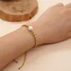 Link Bracelets Go2boho In Natural Pearl Bead Gold Plated Star Charm Handmade Friendship Bracelet Woven Braided Jewelry