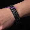 Bijoux 4 rangées avec bracelet de tennis masculin plaqué noir