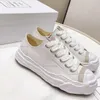 Mmy maison mihara yasuhiro skor låga topplägenheter sneakers unisex calfskin tränare snörning rund tå gummi sula sko kvinnor lyx designers fabrikskor