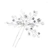 Hair Clips Bridal Headdress Handmade Flower Pearl U-shaped Fork Wedding Dress Accessories Pins Jewelry Headwear