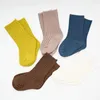 5Pairs/lot Baby Socks for Kids Girls Boy Cotton Stripe Solid Spring Autumn Toddler Knitted Socks born Children Socks Clothes 240124