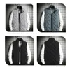 Chaleco de hombre Chaleco con cuello levantado engrosado Abrigo para hombre Chaqueta cálida de invierno con cremallera Chaqueta cómoda acolchada de algodón de color sólido para hombre 240125