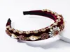 Knot Headbands for Women Knotted Pearl Colorful Rhinestone Jeweled Beaded Wide Band Fashion Headbands For Girl Bohemian Hairband1482222