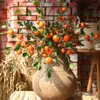 87 cm künstliche Früchte, Orangenzweige, künstliche Pflanzen, Obstbaum, Kumquat-Zweig, künstliche Blume für Zuhause, Wohnzimmer, Garten, grüne Dekoration 240127