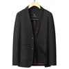 Hoge kwaliteit herenmode knap geheel wollen pak lente en herfst elastische naadloze casual herenjas Blazers 240201