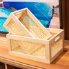 Vintage Solid Wood Storage Basket Desktop Toys Sundries Books Fruit Wooden Box Home Organization and Decoration 240131