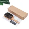 Brosse Cheveux Femme Brosse à cheveux en poils de sanglier femmes peignes pour cheveux Brosse démêlante brosse à cheveux en bois peigne de barbier Brosse de Massage du cuir chevelu 240117