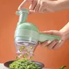 Gatling Vegetable Cutter Electric Vegetable Cutter Set Vegetable Chopper Meat Garlic Chopper with Brush Kitchen Accessories 240130