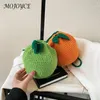 Evening Bags Female Crocheted Purse Drawstring Coin Orange Shape Cute Fruit Pouch Daily Bag For Girls Women