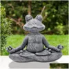 Novelty Items Goodeco Garden Frog Figurine Resin Zen Yoga Jardin Statue Decoration Outdoor Scpture Home Decor Indoor Ornaments T2007 Dhysa