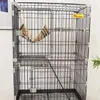 Cat Carriers Modern Iron Mesh Cage Indoor House Super Large Space Three-story Supplie Breathable Fence Toilet Integrated