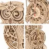 Robotime ROKR 3D Puzzle en bois hibou horloge modèle mural bloc de construction Kit jouets pour enfants pour cadeau LK503 240124