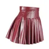 Skirts Skirt High Waist Faux Leather Pleated For Women A-line Clubwear Party Dance With Loose Hem Above Knee