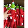 Decorazioni natalizie 30 cm Rosso Verde S Bambola P Giocattoli Mostro Elfo Bambole di pezza morbide Decorazione albero di Natale con cappello per bambini Drop De Dhk1E