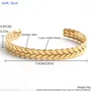 Bangle MHS.SUN Stainless Steel Open Cuff Bracelets Simplicity Gold Silver Color Wide Men Women Daily Party Jewelry Gifts