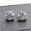 미니멀리스트 스터드 925 실버 Moissanite 귀걸이