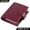 Moterm A6 Versa 30 Rings Planner with MM Pebbled Style Organizer Genuine Leather Agenda Diary Wallet Journal Notepad 240119