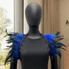 Swarves Style Châle Soft Feather Shrug With Adjustable Lace Decor for Cosplay Party Stage Performance Elegant Bauve Dancer