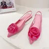 Sandali estivi con cinturino posteriore piatto da donna scarpe slingback con fiori grandi scarpe basse da donna con punta a punta ciabatte casual da donna singole