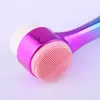 Facial Cleansing Brushes Manual Double Sided Silicone Make-Up Cleaning Soft Hair Brush Travel Face Brushes DHL Free Shipping