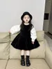 Jackor Girls 'Autumn Velvet Dress Girl Girl Baby Tank Top Skirt Set Bubble Sleeve Shirt Winter Jacket Kids Girls Girls