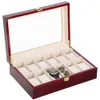 6/10/12 Slots Luxury Wooden Watch Case with Removable Watch Pillow Metal Clasp Watch Display Watch Box Organizer for Men 240129