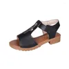 Sandalen Damenschuhe im Angebot 2024 Frontreißverschluss Sommer Solide Knöchelwickel Offener Zeh Chunky Heels Outdoor Roman