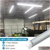 Led Tubes 4-25Pcs T8 Shop Light Fixture 4Ft 60W Clear Lens Er Flat Three Rows Integrated Bb Lamp Cooler Door Plug And Play Drop Deli Dhm0H