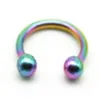 Nose Rings Studs Rainbow Horseshoe 316L Surgical Steel Nostril Ring Circar Piercing Ball Cbr Earring16G 6Mm 8Mm 10Mm234T Drop Deli Dharj