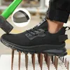 Zlmy Bezpieczeństwo Buty Mężczyźni stalowe stóp na tenisówki lekkie nakłucie Dowód Bezpieczeństwo Buty Buty oddychające buty robocze Anti-Smash 240130