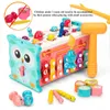 Baby Montessori Toys Magict Fishing Owl Cube Uczenie się Edukacyjna Zegar Hammer z muzyką Puzzle dla dzieci Prezent 240131