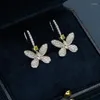 Stud Earrings S925 Sterling Silver 3 6 Lab Created Diamond Jewelry Ear Hook Luxury Butterfly Shape Design Earring For Women Gift