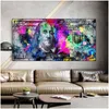 Peintures Dollars d'inspiration Imprimer 100 Dollar Affiche Cash Art Bill Money Toile Salon Décoration Mur Photo Drop Livraison Dhw8N