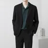 Brown Black Blazer Men Slim Fit Fashion Social Mens Dress Jacket Korean Business Casual Suit Office Formal 240124