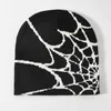 Gorro/bonés de caveira moda tricô aranha web design chapéu para homens mulheres pulôver boné de pilha y2k goth quente gorro chapéus novo hip-hop boné de rua yq240207