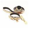 Ensemble de laisse de collier de chien d'impression de fleur pour petits chiens moyens collier en cuir pour Chihuahua carlin accessoires de chien de marche LC0143 240125