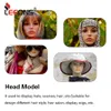 Tête de mannequin réaliste pour perruques Tête de mannequin femme avec buste de tête de mannequin à long cou pour affichage de perruque Chapeau Lunettes de soleil Bijoux 240118