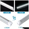 Tubes LED 8Ft Shop Lights 8 pieds de porte plus froide Zer LED Luminaire 4 rangées 144W 14400 LM V Forme Fluorescent Clear Er Linkable Sur Dhqvy