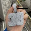 Ice Moissanite wisiorek z spersonalizowaną wzornictwem czcionki biżuterii biżuterii wisior 925 Srebrny Chunky wisiorek