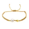 Link Bracelets Go2boho In Natural Pearl Bead Gold Plated Star Charm Handmade Friendship Bracelet Woven Braided Jewelry
