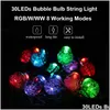 LEDストリング30PCS BBライトソーラーストリングライト8ワーキングモード1200MAH RGBYバブルボール