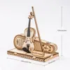 Robotime ROKR Violin Capriccio Model 3D Wooden Puzzle Easy Assembly Kits Musical DIY Gifts for Boys Girls Building Blocks TG604K 240122