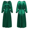 Robes décontractées Celmia Femmes Élégant Satin Maxi Robe Automne Sexy Longue Manches Chauve-Souris V Cou Robes De Soie Soie Robe Solide Vintage Robe