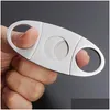 Cigar Accessories Stainless Steel Cutter Knife Portable Small Double Blades Scissors Metal Cut Devices Tools Smoking Dbc Drop Delive Dhjrk