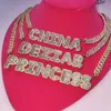 Custom Name Necklace Small Baguette Letter Customized Pendant With 9mm Cuban Chain Name Full Iced Out Zircon Pendant Gift 240125