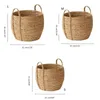 Straw Planter Basket with Handle Indoor and Outdoor Plant Flower Pots Cover Gift 240131