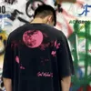 Męskie tshirts męs Saint cho Pink Planet Print Drukuj z krótkim rękawem